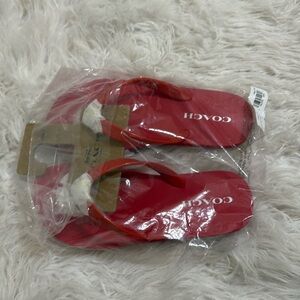 Brand New Red Coach Flipflops